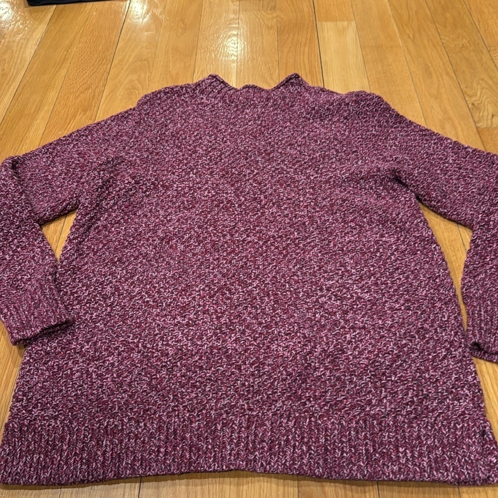 Loft women’s pointelle mixed mock neck sweater size medium. - Picture 6 of 7
